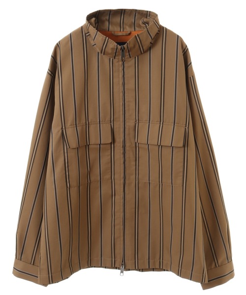 UNION STATION(ユニオンステーション)の「【セットアップ対応】T/Cストライプ スタンドブルゾン(ブルゾン・メンズ・ベージュ/ネイビー・S/M/L)」の4枚目の写真