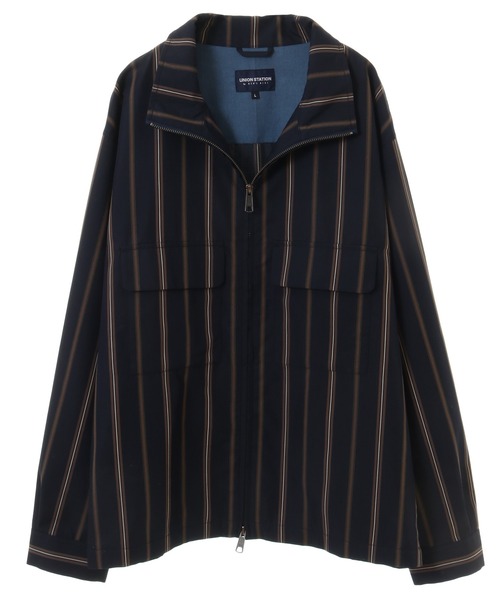 UNION STATION(ユニオンステーション)の「【セットアップ対応】T/Cストライプ スタンドブルゾン(ブルゾン・メンズ・ベージュ/ネイビー・S/M/L)」の14枚目の写真