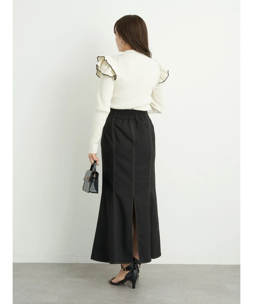 earth music&ecology（アースミュージックアンドエコロジー）の「2wayフリルニットプルオーバー＊（ニット/セーター・レディース・ブラック/サックスブルー/アイボリー/モカ・FREE）」の21枚目の写真