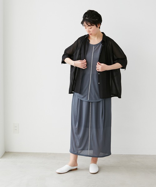 note et silence （ノートエシロンス）の「【 AMB100貨 】シアーリブタンクトップ（タンクトップ・レディース・パープル/グレー/レッド・FREE）」の7枚目の写真