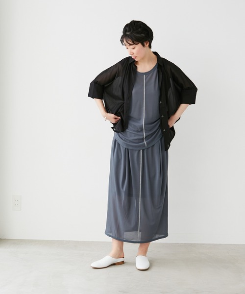 note et silence （ノートエシロンス）の「【 AMB100貨 】シアーリブタンクトップ（タンクトップ・レディース・パープル/グレー/レッド・FREE）」の16枚目の写真