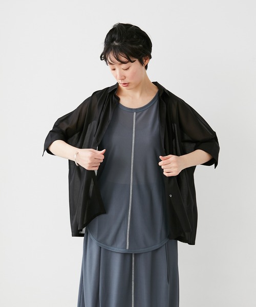 note et silence （ノートエシロンス）の「【 AMB100貨 】シアーリブタンクトップ（タンクトップ・レディース・パープル/グレー/レッド・FREE）」の18枚目の写真