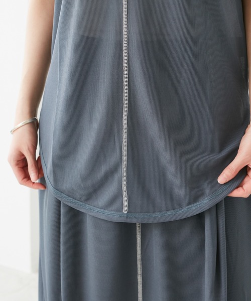 note et silence （ノートエシロンス）の「【 AMB100貨 】シアーリブタンクトップ（タンクトップ・レディース・パープル/グレー/レッド・FREE）」の6枚目の写真