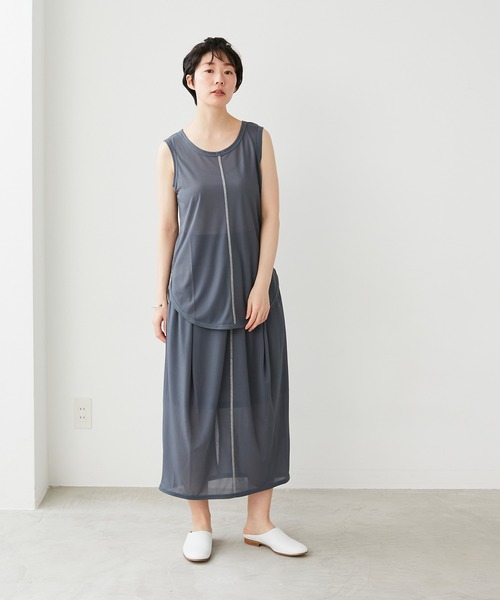 note et silence （ノートエシロンス）の「【 AMB100貨 】シアーリブタンクトップ（タンクトップ・レディース・パープル/グレー/レッド・FREE）」の5枚目の写真