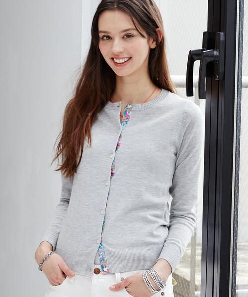 green label relaxing（グリーンレーベルリラクシング）の「SelfWash UV LBTY カーディガン ◇（カーディガン/ボレロ・レディース・ライトグレー/イエロー/ケリー/その他1/ネイビー/ピンク・38/40）」の2枚目の写真