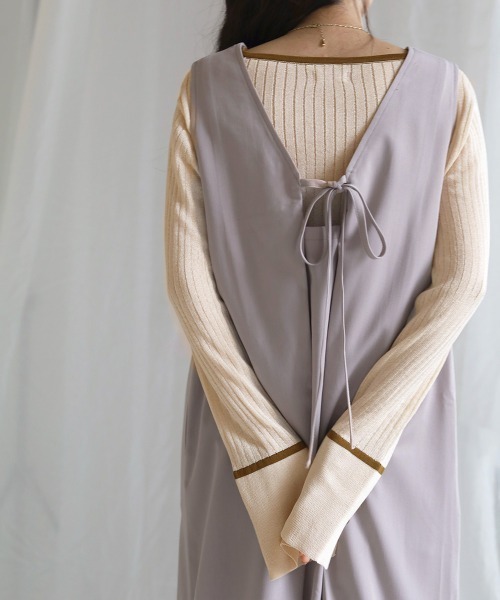 Bab(バブ)の「パイピング袖スリットニットトップス(ニット/セーター・レディース・ブラック/ブラウン/グリーン/アイボリー・FREE)」の15枚目の写真