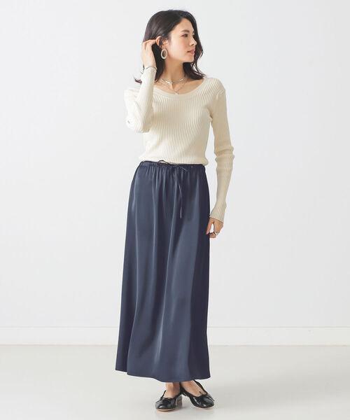 BEAMS LIGHTS(ビームスライツ)の「BEAMS LIGHTS / 12ゲージ バックオープン ロングスリーブ ニット プルオーバー(ニット/セーター・レディース・レッド系その他/グリーン/ホワイト系その他5・ONE SIZE)」の9枚目の写真