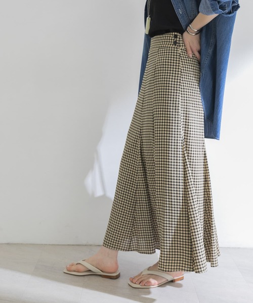 URBAN RESEARCH（アーバンリサーチ）の「ギンガムマーメイドスカート（スカート・レディース・グリーン/ベージュ・36/38）」の13枚目の写真
