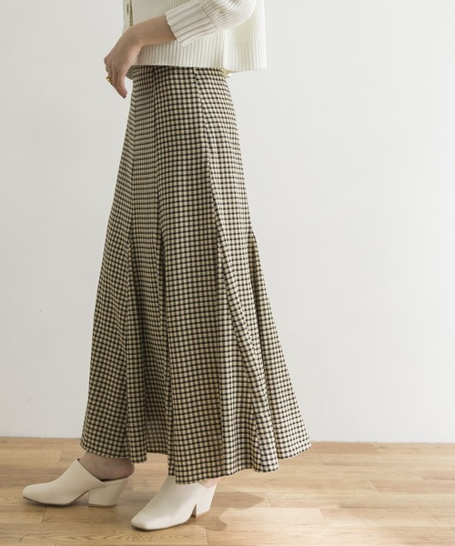 URBAN RESEARCH（アーバンリサーチ）の「ギンガムマーメイドスカート（スカート・レディース・グリーン/ベージュ・36/38）」の16枚目の写真