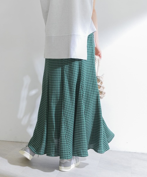 URBAN RESEARCH（アーバンリサーチ）の「ギンガムマーメイドスカート（スカート・レディース・グリーン/ベージュ・36/38）」の17枚目の写真