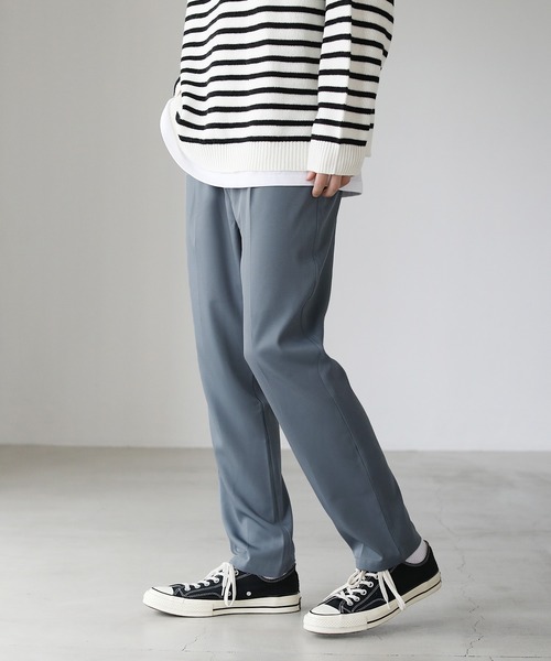 ETELIO（エテリオ）の「センタープレススタンダードテーパードスラックス（スラックス・メンズ・ブラック/アッシュブラウン/オフホワイト/ブルー/チャコール・S/M/L）」の5枚目の写真