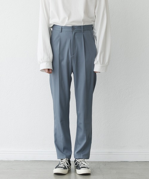 ETELIO（エテリオ）の「センタープレススタンダードテーパードスラックス（スラックス・メンズ・ブラック/アッシュブラウン/オフホワイト/ブルー/チャコール・S/M/L）」の6枚目の写真