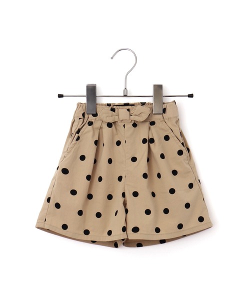 MAKE YOUR DAY(メイクユアデイ)の「ドット柄リボンキュロット■150.160cm(その他パンツ・キッズ・ブラック/ベージュ・150/160)」の1枚目の写真