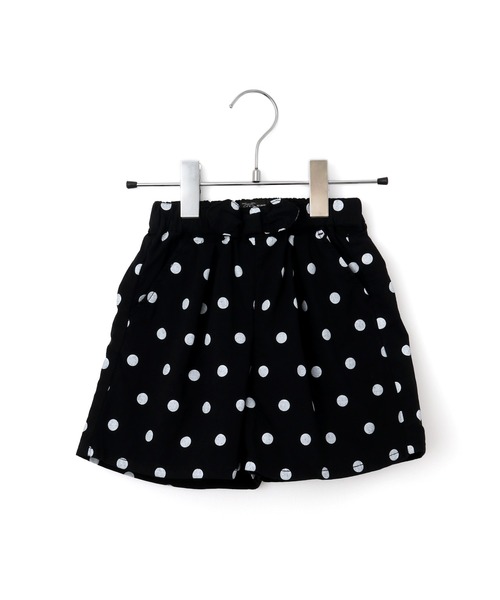 MAKE YOUR DAY(メイクユアデイ)の「ドット柄リボンキュロット■150.160cm(その他パンツ・キッズ・ブラック/ベージュ・150/160)」の2枚目の写真