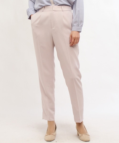 TRUDEA(トルディア)の「【セットアップ対応】ダブルクロステーパードパンツ(スーツパンツ・レディース・ベージュ/ネイビー/ブラック・SMALL/LARGE/X-LARGE/MEDIUM)」の2枚目の写真
