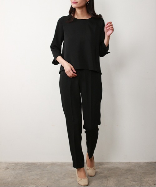 TRUDEA(トルディア)の「【セットアップ対応】ダブルクロステーパードパンツ(スーツパンツ・レディース・ベージュ/ネイビー/ブラック・SMALL/LARGE/X-LARGE/MEDIUM)」の15枚目の写真