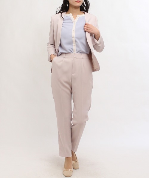 TRUDEA(トルディア)の「【セットアップ対応】ダブルクロステーパードパンツ(スーツパンツ・レディース・ベージュ/ネイビー/ブラック・SMALL/LARGE/X-LARGE/MEDIUM)」の4枚目の写真