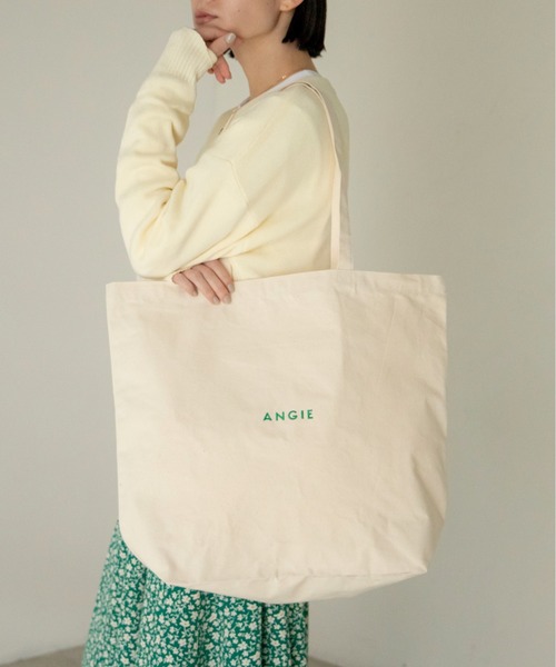 ANGIE(アンジー)の「【UNITED ATHLE】ANGIEロゴトートバック(エコバッグ/サブバッグ・レディース・ホワイト×レッド/ホワイト×グリーン/ホワイト×ブルー/ホワイト×ブラック・FREE)」の2枚目の写真