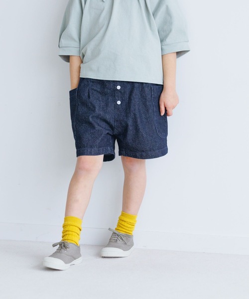 LOWRYS FARM(ローリーズファーム)の「デニムマエボタンショートパンツ 262370(デニムパンツ・キッズ・ブラック/ワンウォッシュ・110cm/120cm/130cm/140cm/150cm)」の2枚目の写真