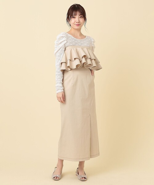 ME COUTURE（ミークチュール）の「2WAYペプラムタイトスカート（デニムスカート・レディース・インディゴブルー/アイボリー・1/0）」の11枚目の写真