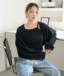 クロップドボレロカーディガンキャミソールセット