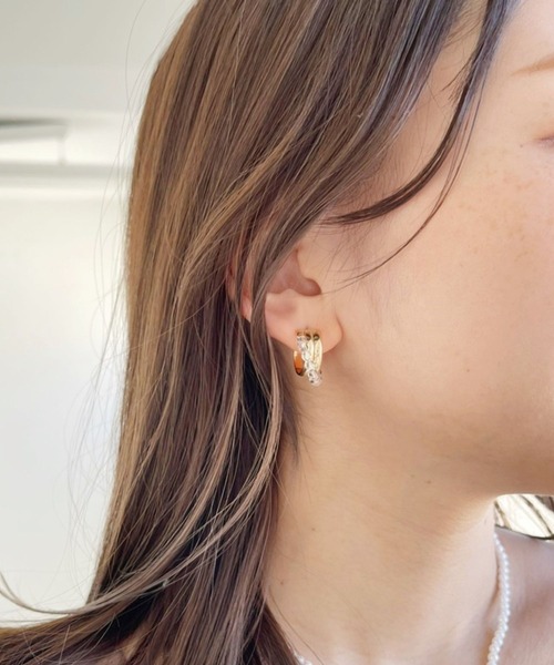 Heather(ヘザー)の「ビーズメタルMIXピアス 275609(ピアス(両耳用)・レディース・シルバー/ゴールド・ONE SIZE)」の2枚目の写真