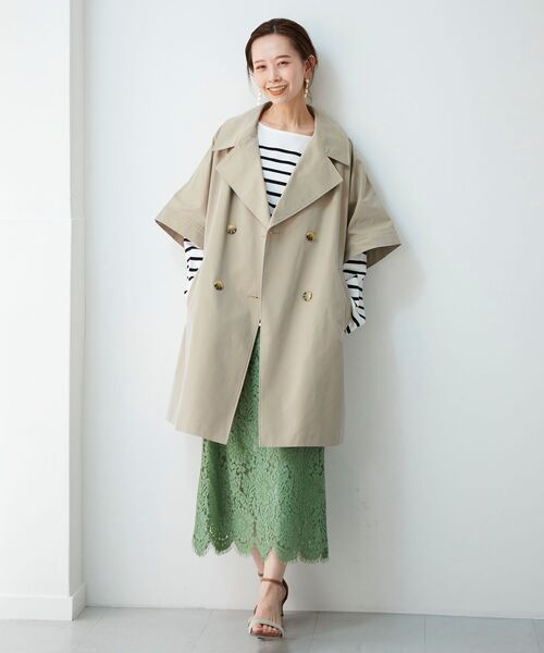 le.coeur blanc(ルクールブラン)の「コードレースストレートスカート(スカート・レディース・オフホワイト/グリーン/ネイビー・36/38)」の16枚目の写真