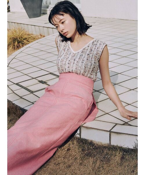 LAGUNAMOON（ラグナムーン）の「ツイードニットプルオーバー（ニット/セーター・レディース・ホワイト/イエロー/ベージュ・FREE）」の16枚目の写真