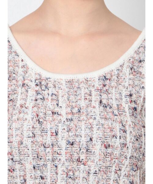 LAGUNAMOON（ラグナムーン）の「ツイードニットプルオーバー（ニット/セーター・レディース・ホワイト/イエロー/ベージュ・FREE）」の7枚目の写真