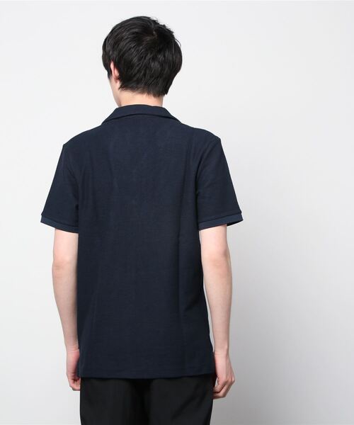 SCOTCH&SODA（スコッチアンドソーダ）の「リラックス ソリッド ニットポロシャツ【164537】（シャツ/ブラウス・メンズ・ネイビー/ホワイト・MEDIUM/LARGE/SMALL）」の4枚目の写真