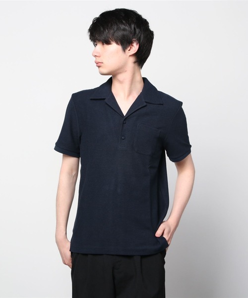 SCOTCH&SODA（スコッチアンドソーダ）の「リラックス ソリッド ニットポロシャツ【164537】（シャツ/ブラウス・メンズ・ネイビー/ホワイト・MEDIUM/LARGE/SMALL）」の11枚目の写真