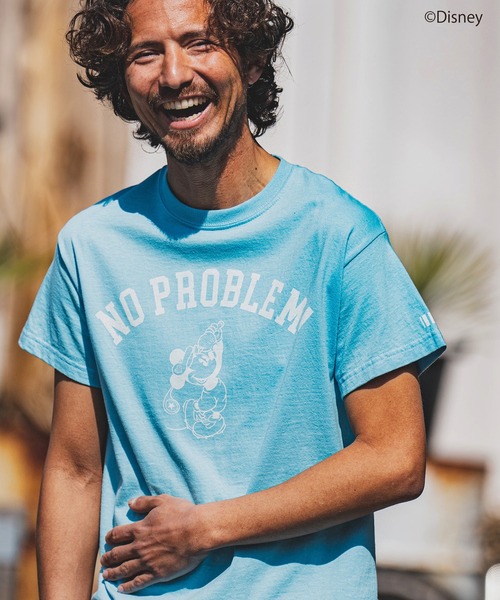 felkod(フィルコッド)の「mt7816- NO PROBLEM Mickey / Print Tee Tシャツ(Tシャツ/カットソー・メンズ・ホワイト/ブラック/アクア・S/M/L)」の3枚目の写真