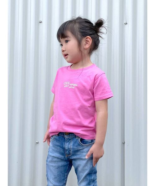 Ungrid（アングリッド）の「Kids カラーロゴルーズTee（Tシャツ/カットソー・キッズ・オフホワイト/グリーン/ピンク/オレンジ・120/100）」の3枚目の写真
