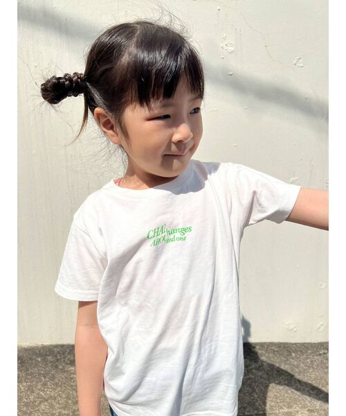 Ungrid（アングリッド）の「Kids カラーロゴルーズTee（Tシャツ/カットソー・キッズ・オフホワイト/グリーン/ピンク/オレンジ・120/100）」の8枚目の写真