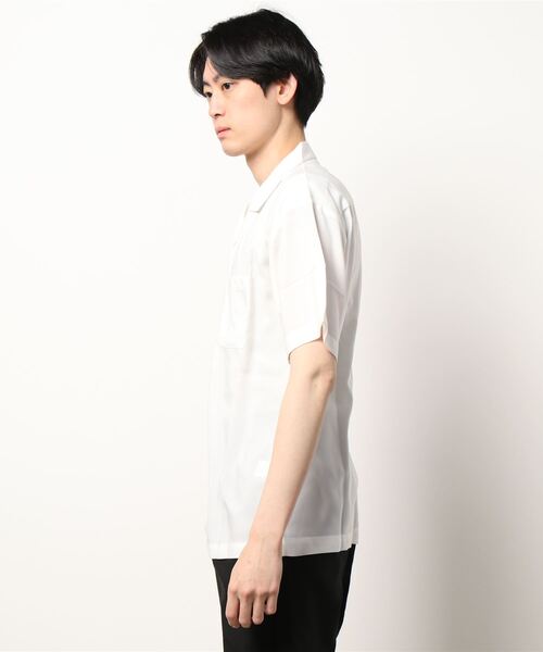 VIBGYOR（ヴィブジョー）の「VIBGYOR Select/ポリムジオープンカラーS/Sシャツ（シャツ/ブラウス・メンズ・ホワイト/サックスブルー/グレイッシュベージュ/モカ/ブラック/グリーン・MEDIUM/X-LARGE/LARGE）」の7枚目の写真