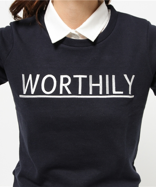 WEGO（ウィゴー）の「WEGO/襟付き刺繍スウェット（スウェット・レディース・オフホワイト/杢グレー/ネイビー・FREE）」の11枚目の写真