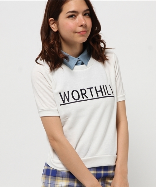 WEGO（ウィゴー）の「WEGO/襟付き刺繍スウェット（スウェット・レディース・オフホワイト/杢グレー/ネイビー・FREE）」の15枚目の写真