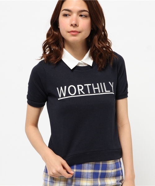 WEGO（ウィゴー）の「WEGO/襟付き刺繍スウェット（スウェット・レディース・オフホワイト/杢グレー/ネイビー・FREE）」の14枚目の写真