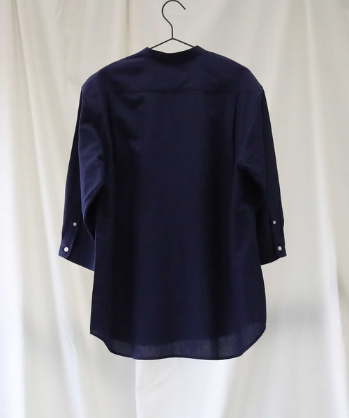 BACK NUMBER（バックナンバー）の「【接触冷感】【BACK NUMBER】「COOL」７分スタンドシャツ（シャツ/ブラウス・メンズ・ネイビー/ホワイト/オリーブ・S/M/XL/L）」の16枚目の写真