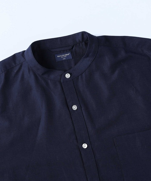 BACK NUMBER（バックナンバー）の「【接触冷感】【BACK NUMBER】「COOL」７分スタンドシャツ（シャツ/ブラウス・メンズ・ネイビー/ホワイト/オリーブ・S/M/XL/L）」の17枚目の写真