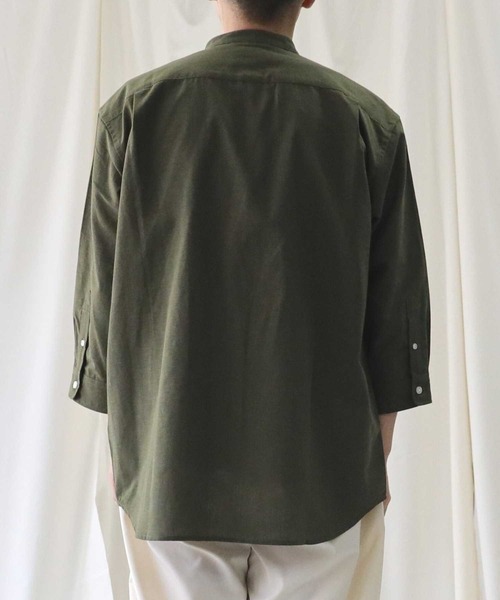 BACK NUMBER（バックナンバー）の「【接触冷感】【BACK NUMBER】「COOL」７分スタンドシャツ（シャツ/ブラウス・メンズ・ネイビー/ホワイト/オリーブ・S/M/XL/L）」の14枚目の写真