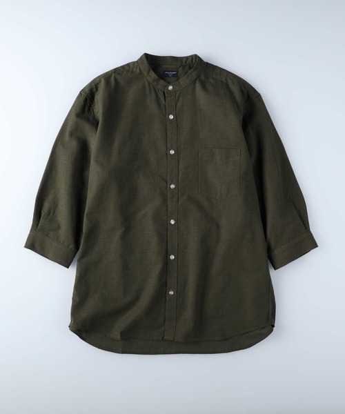 BACK NUMBER（バックナンバー）の「【接触冷感】【BACK NUMBER】「COOL」７分スタンドシャツ（シャツ/ブラウス・メンズ・ネイビー/ホワイト/オリーブ・S/M/XL/L）」の10枚目の写真