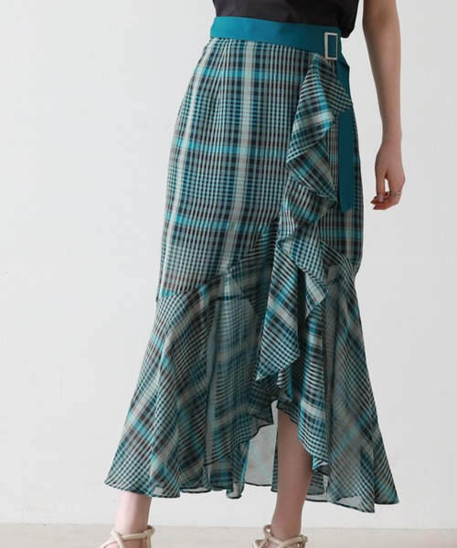 【サイズ展開あり】チェックラッフルスカパン