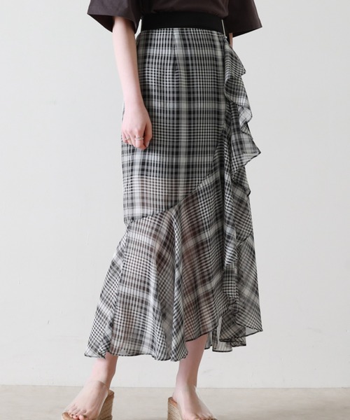 Cheek(チーク)の「【サイズ展開あり】チェックラッフルスカパン(スカート・レディース・ブラック/ブルー/ラベンダー・SMALL/MEDIUM)」の16枚目の写真