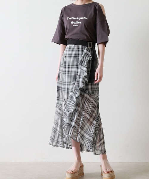 Cheek(チーク)の「【サイズ展開あり】チェックラッフルスカパン(スカート・レディース・ブラック/ブルー/ラベンダー・SMALL/MEDIUM)」の11枚目の写真