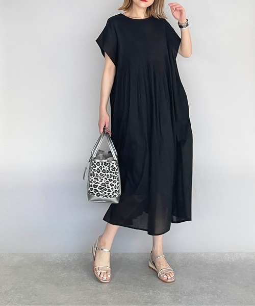 PICCIN（ピッチン）の「ハンドメイドピンタックコットンワンピース（ワンピース・レディース・ブラック/ブルー・M）」の6枚目の写真