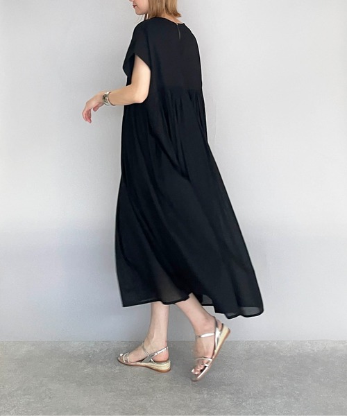 PICCIN（ピッチン）の「ハンドメイドピンタックコットンワンピース（ワンピース・レディース・ブラック/ブルー・M）」の7枚目の写真