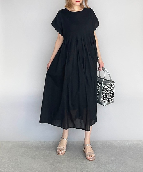 PICCIN（ピッチン）の「ハンドメイドピンタックコットンワンピース（ワンピース・レディース・ブラック/ブルー・M）」の9枚目の写真