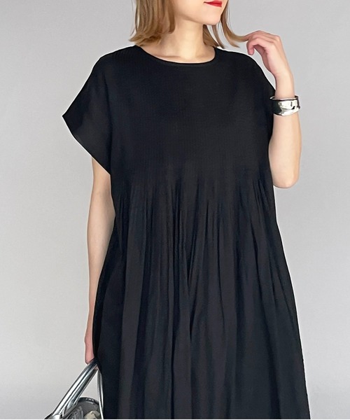 PICCIN（ピッチン）の「ハンドメイドピンタックコットンワンピース（ワンピース・レディース・ブラック/ブルー・M）」の10枚目の写真