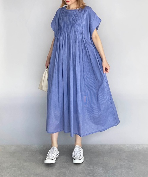 PICCIN（ピッチン）の「ハンドメイドピンタックコットンワンピース（ワンピース・レディース・ブラック/ブルー・M）」の17枚目の写真